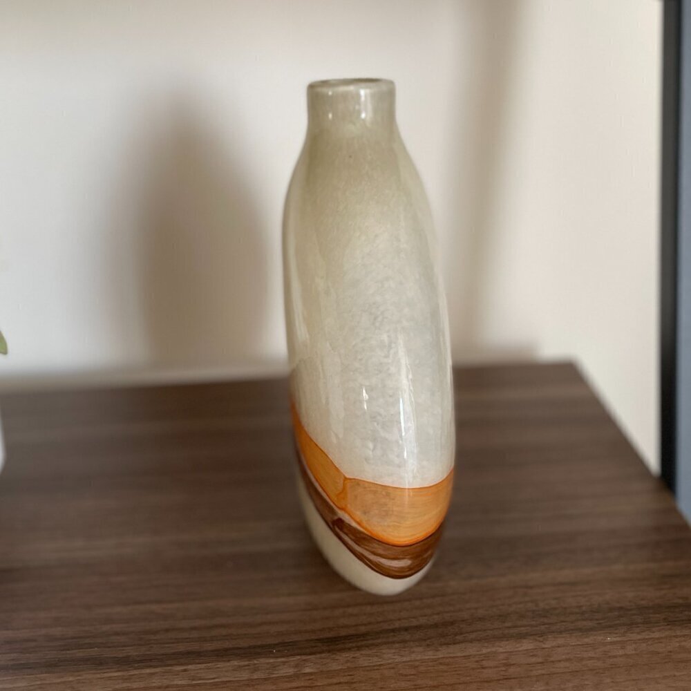 Pier One Retro 70's Blown Glass Vase Y2K Style - CANDLE & BOX NOT INCLUDED - Picture 8 of 12